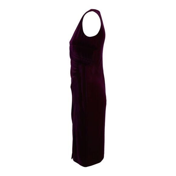 Pre Loved Ralph Lauren Vintage Velvet Wrap Dress Women purple Dresses - Picture 7 of 8